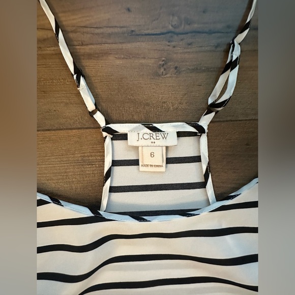 J.Crew Striped Cami Tank Top Women’s 6 | Black & White Strappy Sleeveless Blouse - Picture 3 of 6